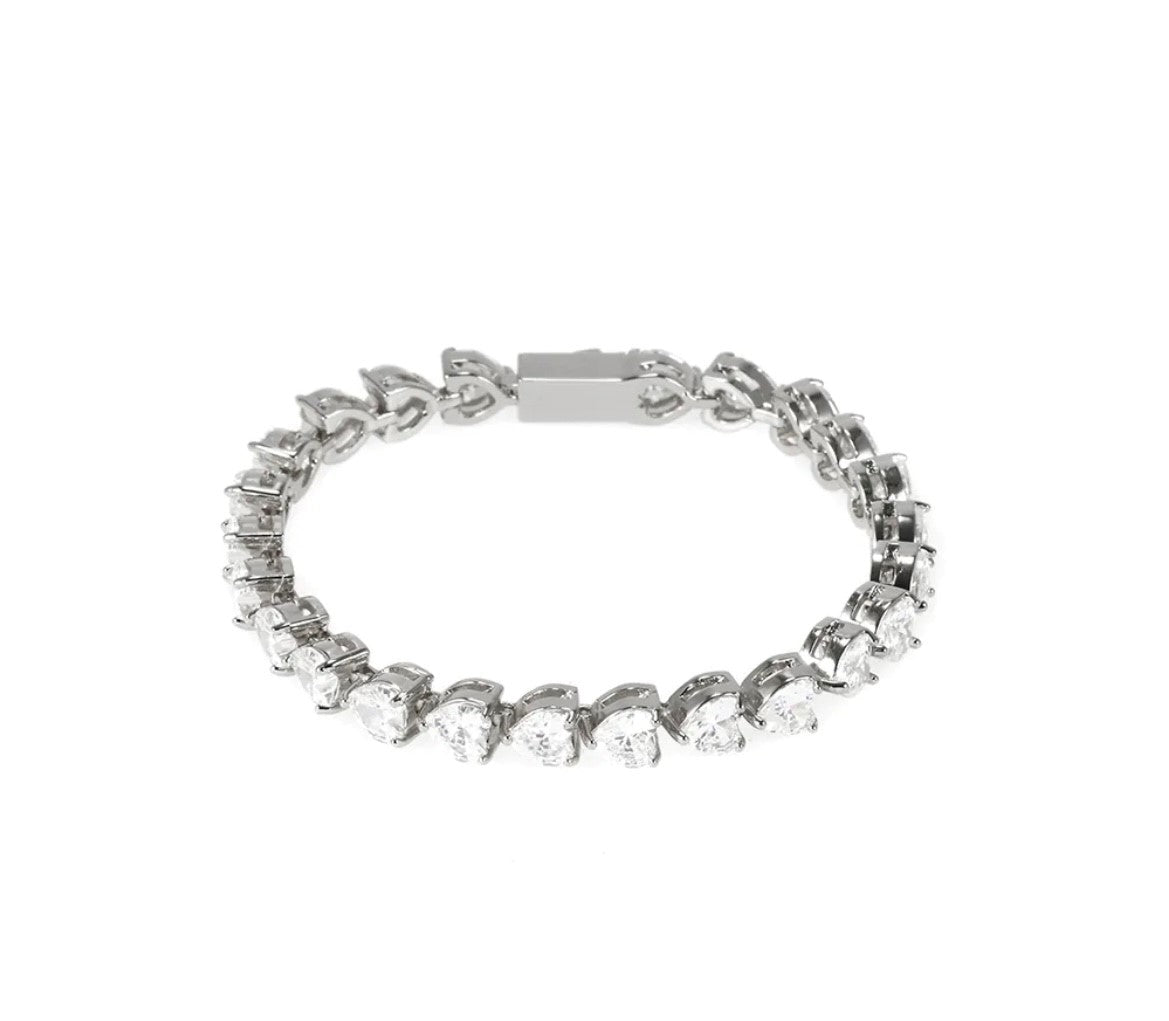 Diamond Tennis Heart Bracelet