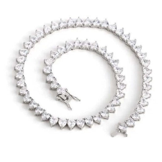 Diamond Tennis Heart Necklace