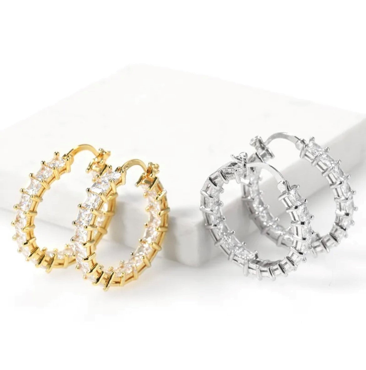 Baguette Hoop Earrings