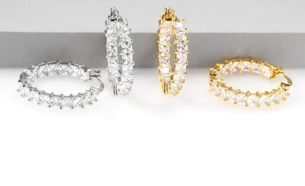 Baguette Hoop Earrings
