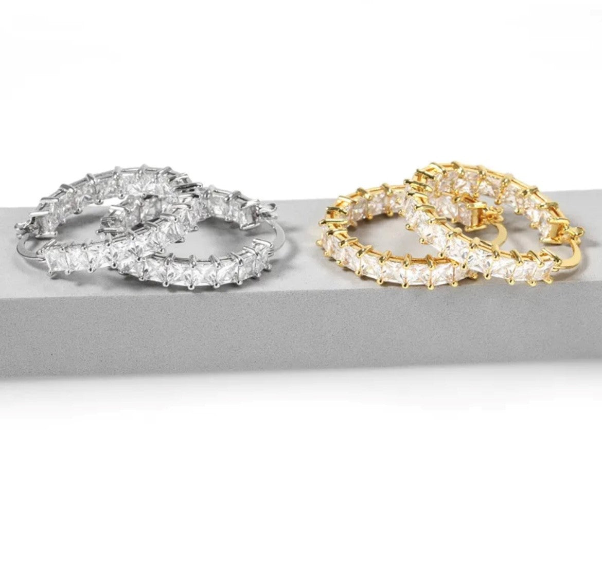 Baguette Hoop Earrings