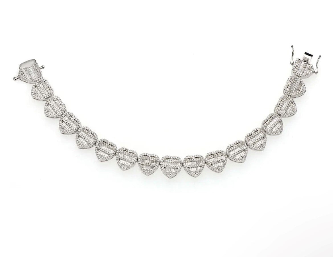 Heart On Ice Baguette Bracelet