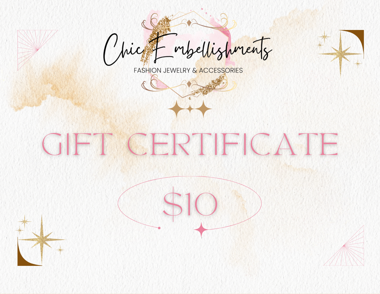 Chic Embellishments Gift Certificates