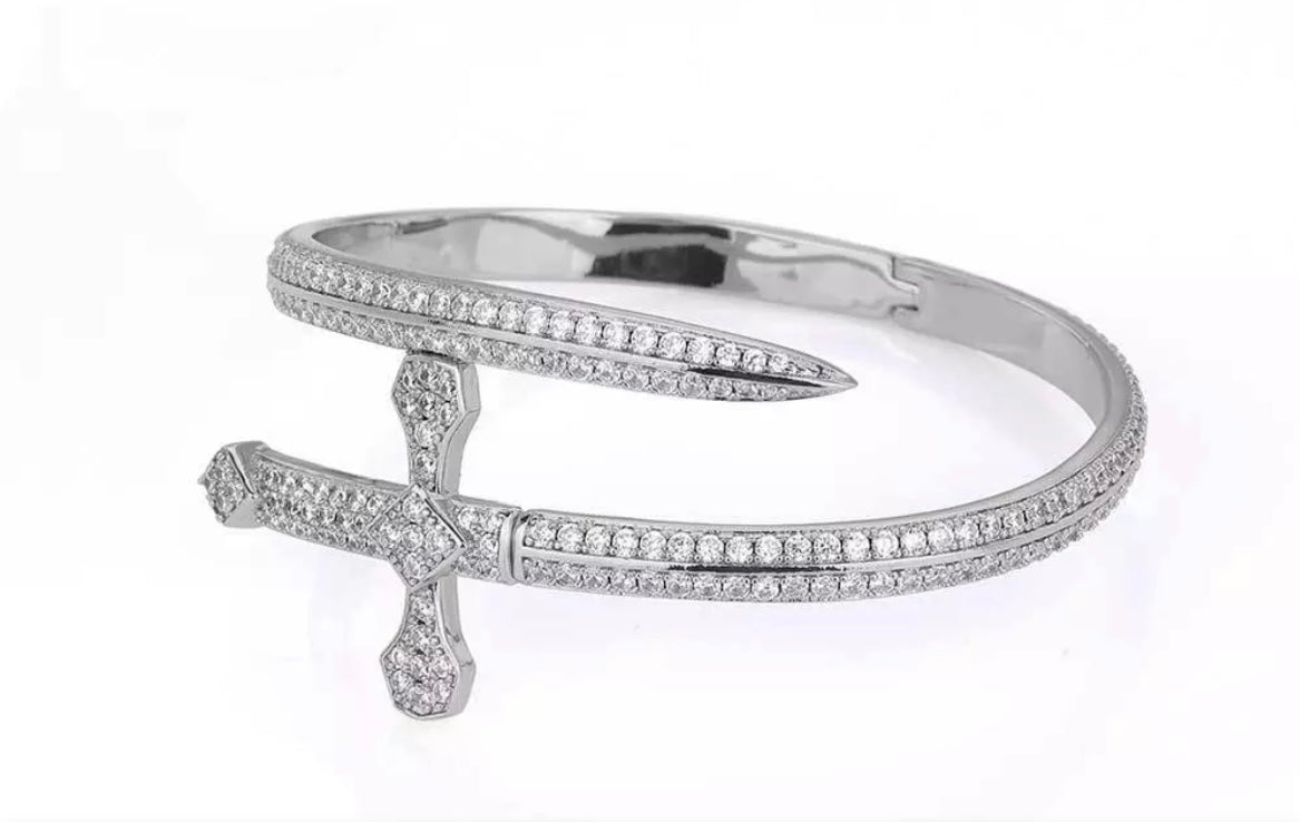 Diamond Cross Sword Bracelet