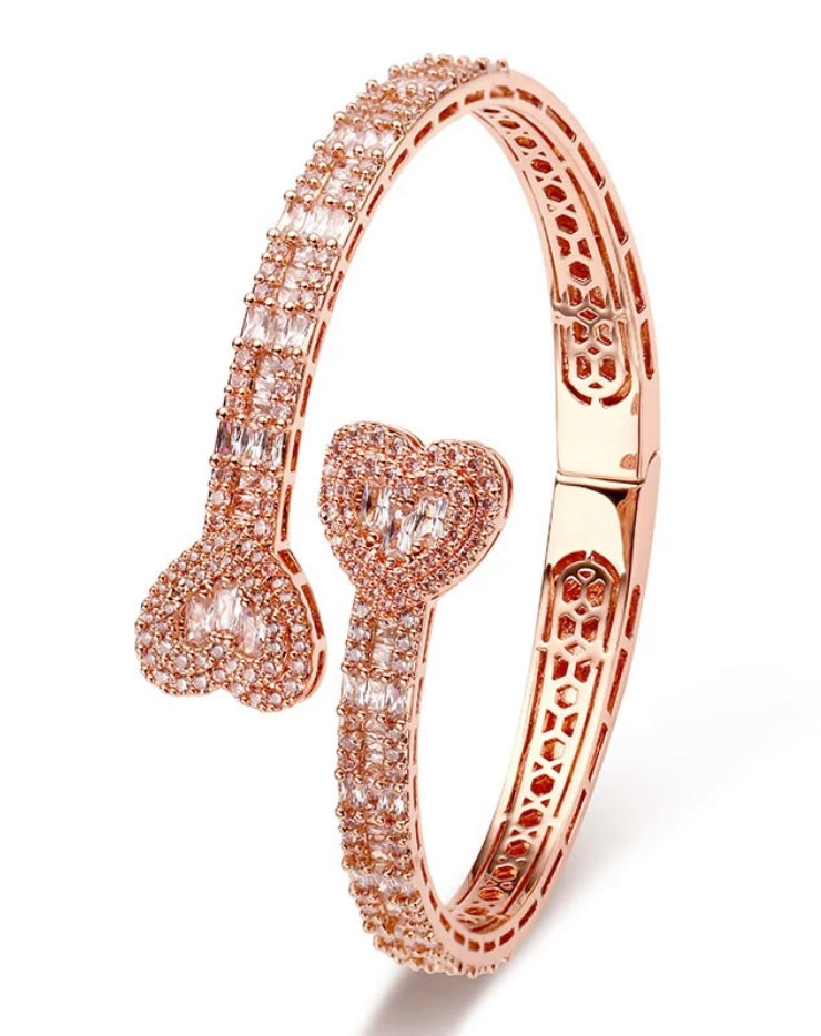 Baguette Heart Bangle