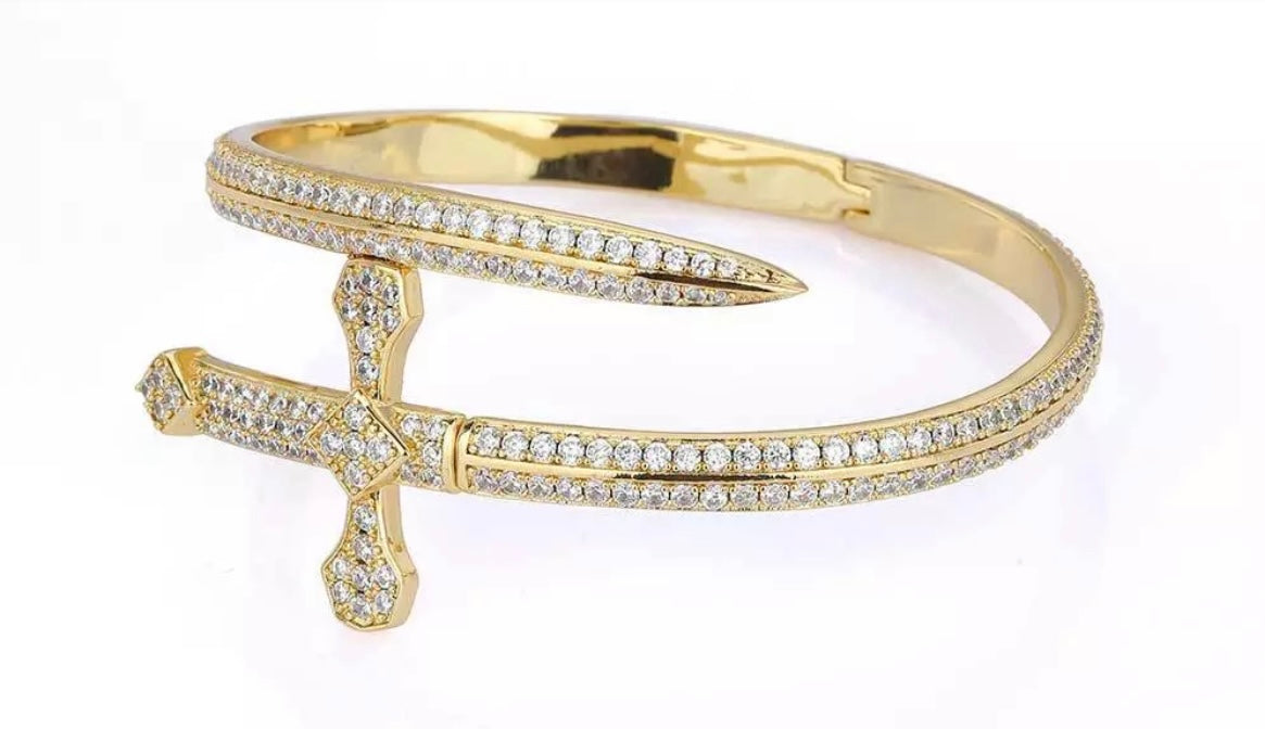 Diamond Cross Sword Bracelet