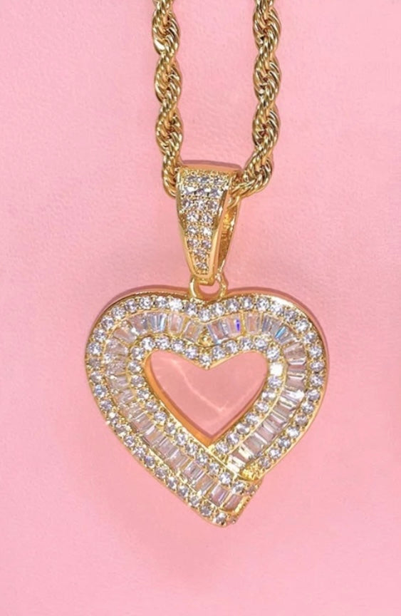 Baguette Heart Necklace