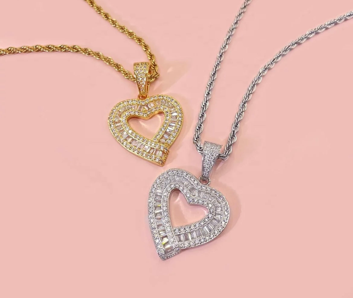 Baguette Heart Necklace