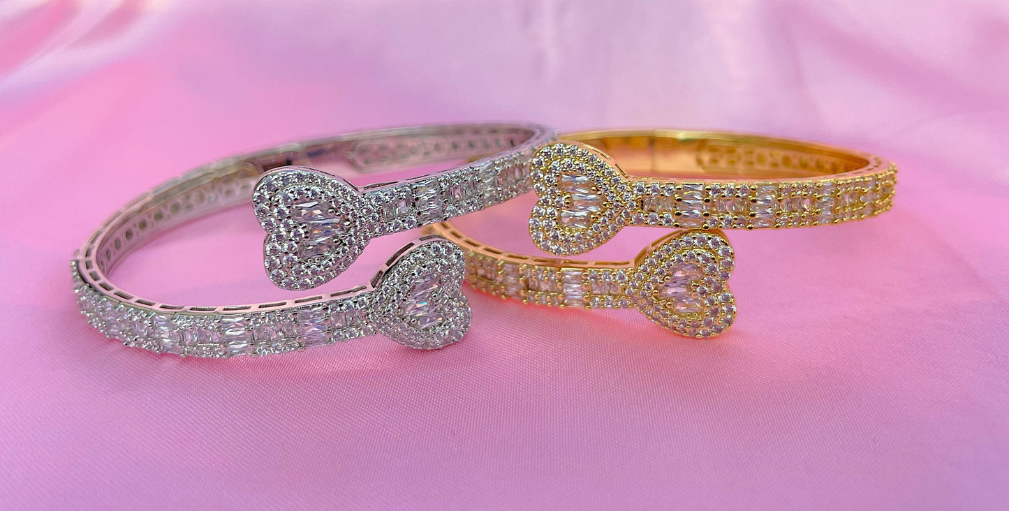 Baguette Heart Bangle