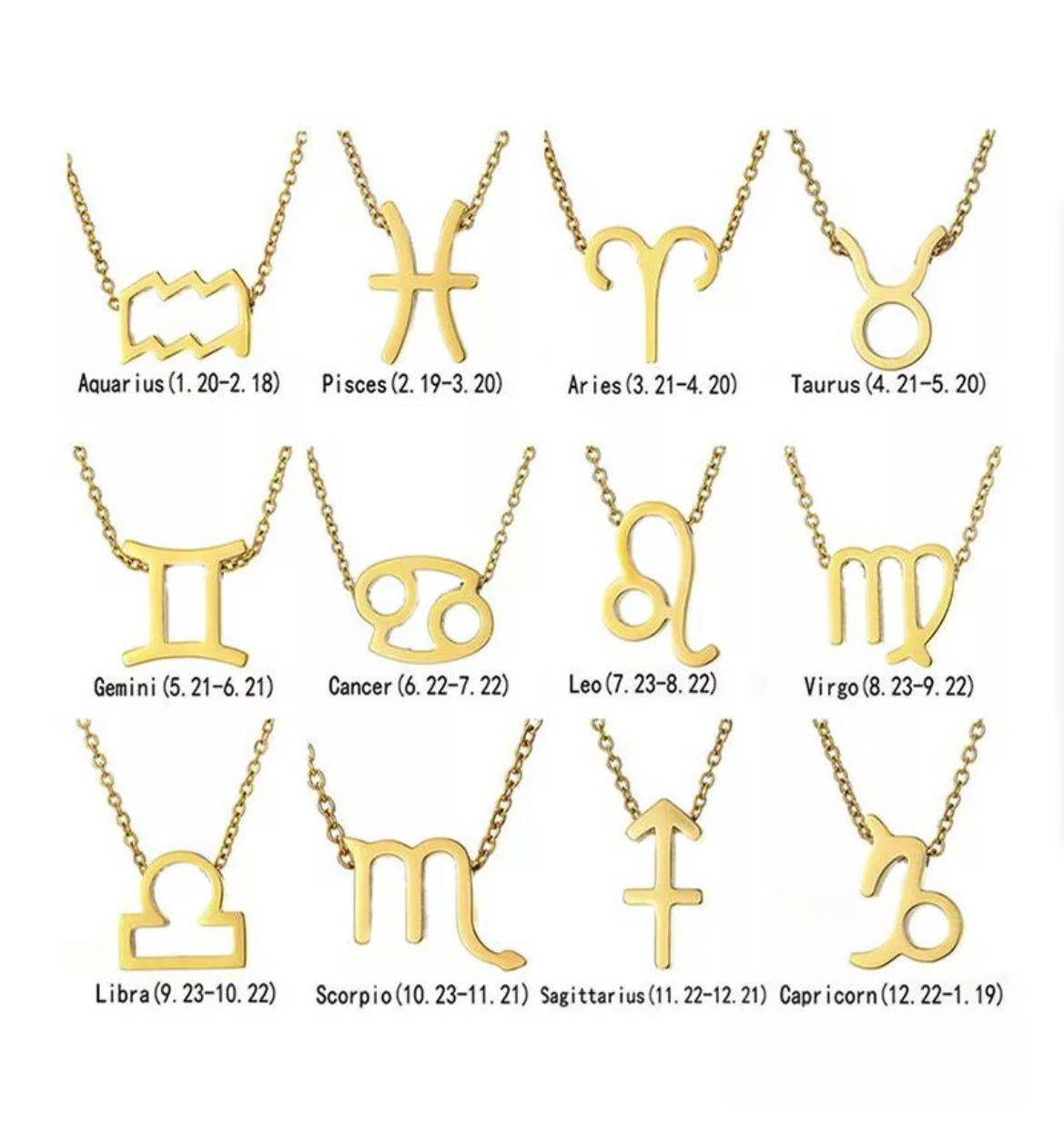 Personalized Zodiac Pendant in 14k Gold