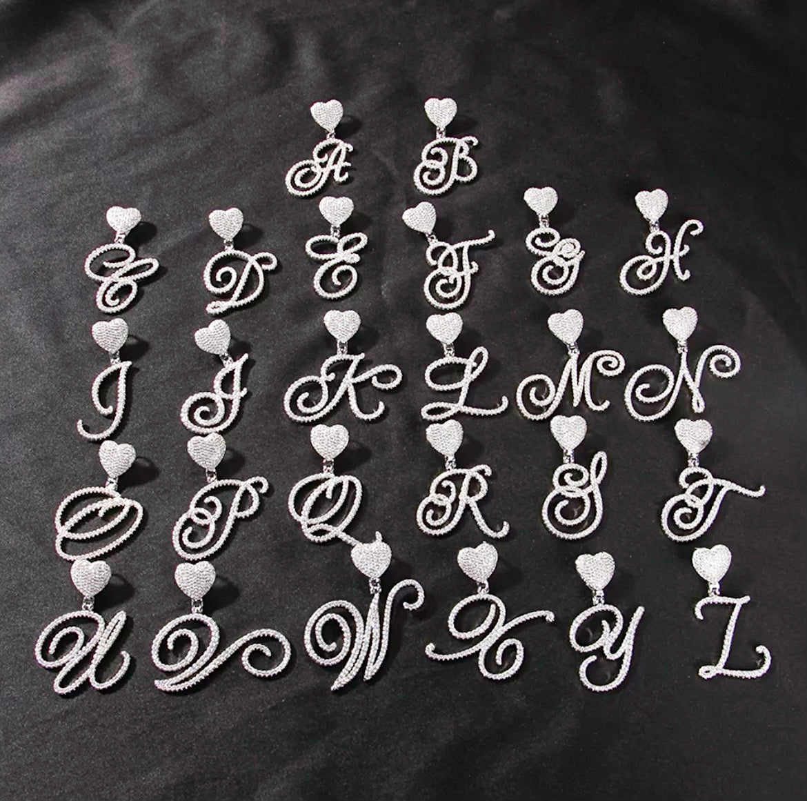 Cursive Initial Heart Necklace