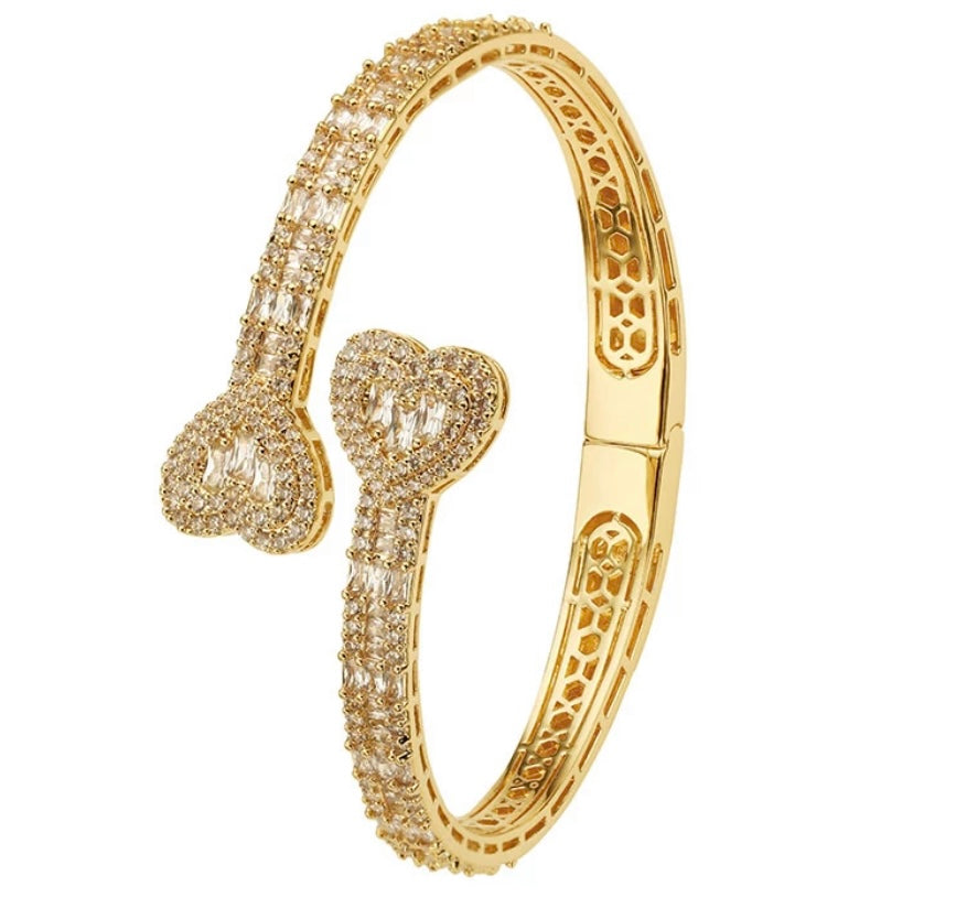 Baguette Heart Bangle
