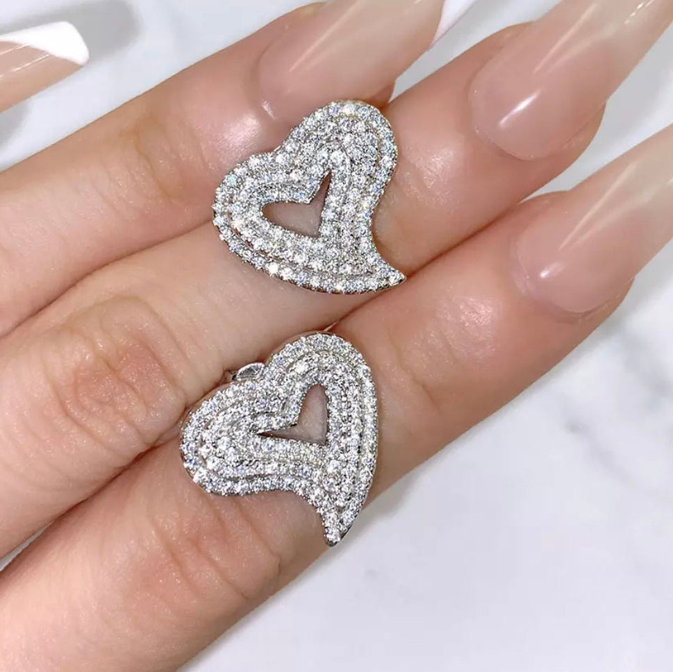 Diamond Heart Earrings