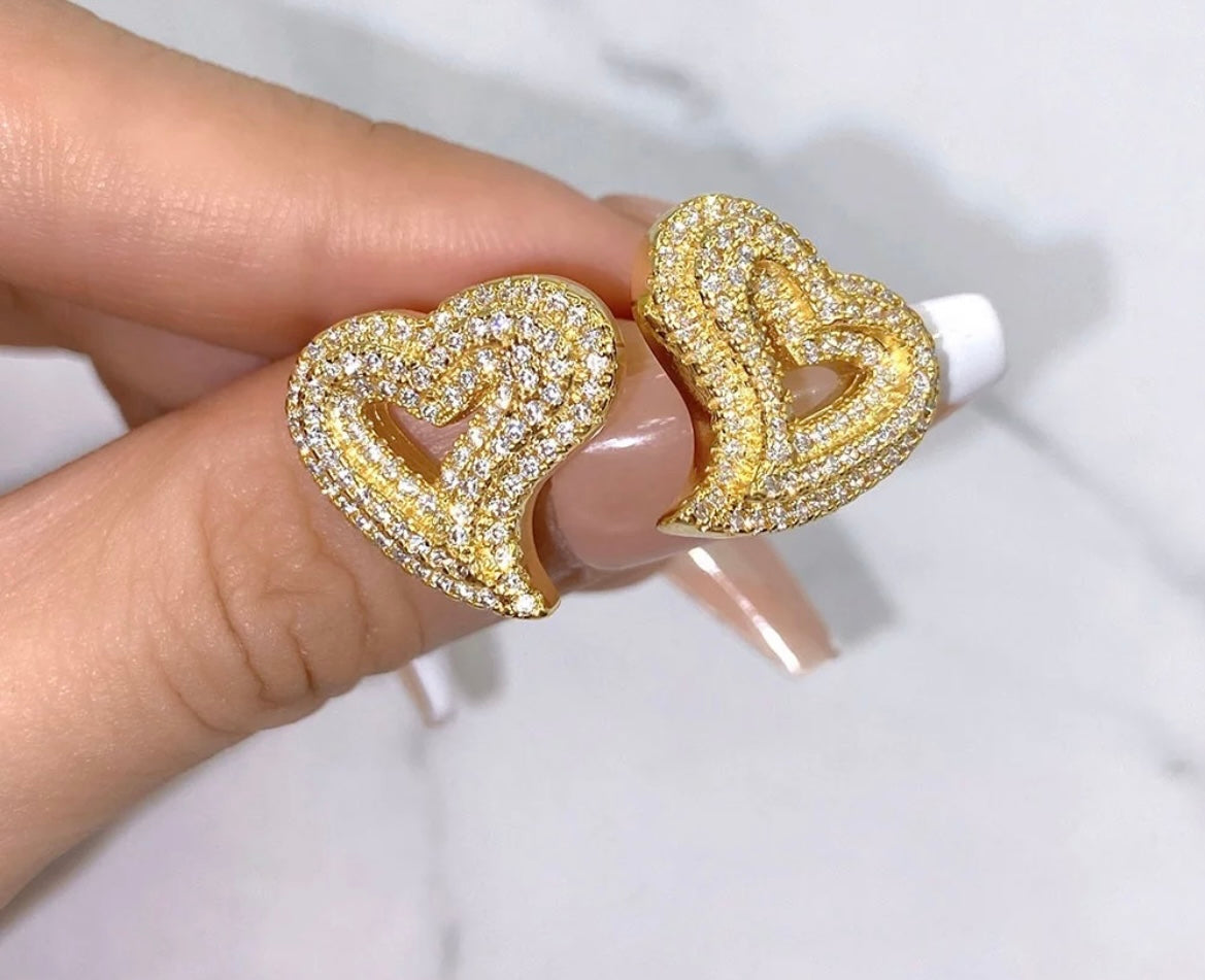Diamond Heart Earrings