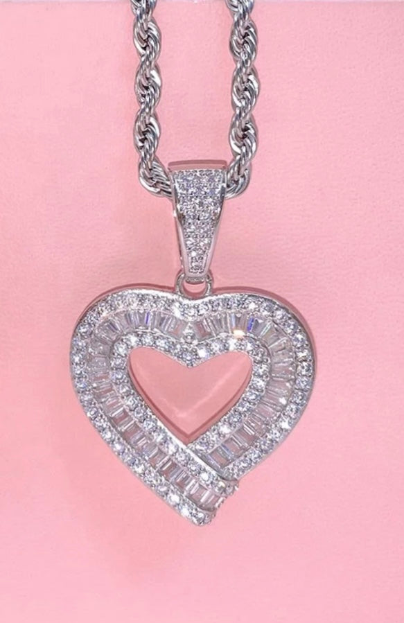 Baguette Heart Necklace