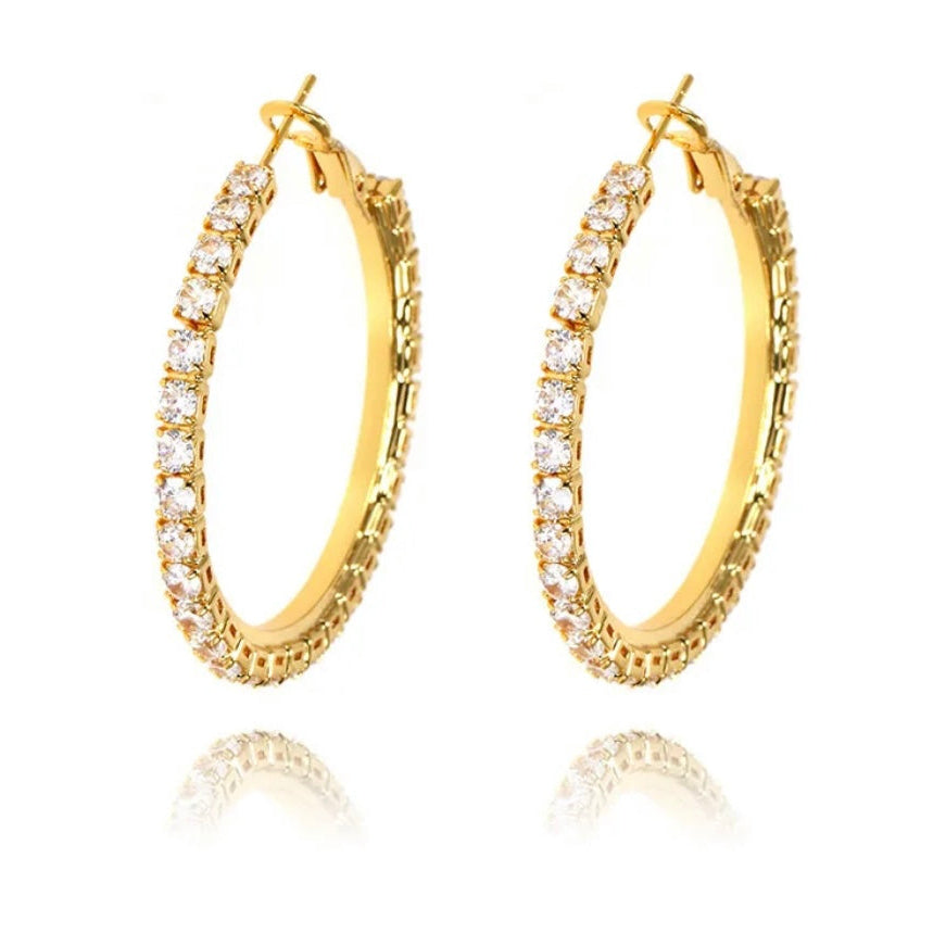 Diamond Hoop Earrings